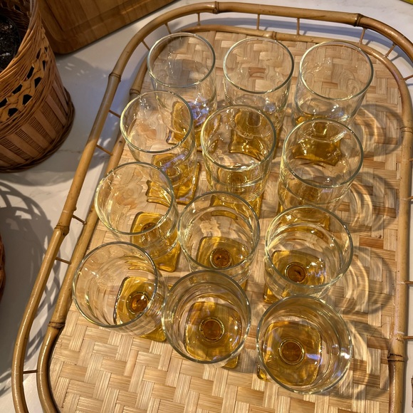 Set #1 S/6 vintage Federal Glass/Nordic Topaz glasses - Picture 4 of 7